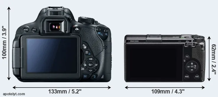 Comparison T5i or GR IIIx rear