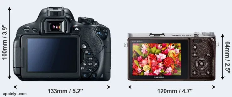Comparison T5i or NX500 rear