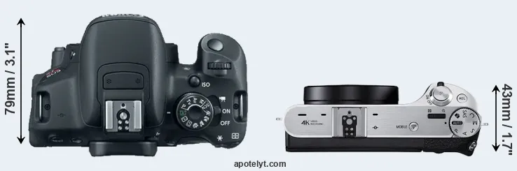 Compare T5i versus NX500 top