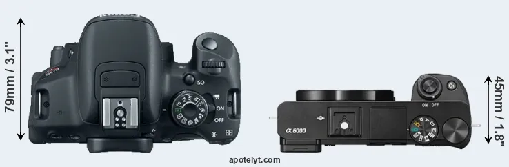 Compare T5i versus A6000 top