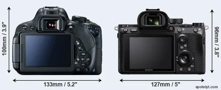Comparison T5i or A7R III rear