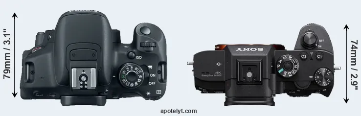 Compare T5i versus A7R III top