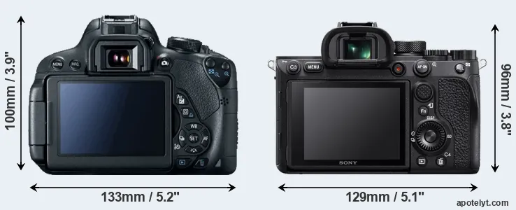 Comparison T5i or A7R IV rear