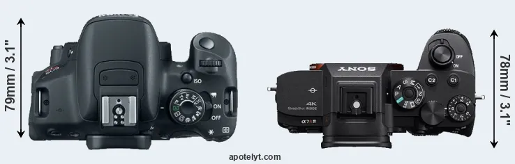 Compare T5i versus A7R IV top