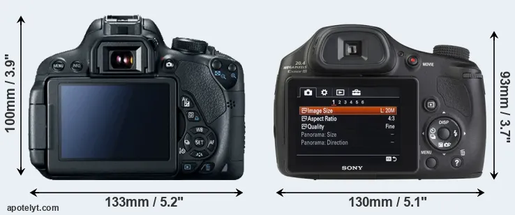 Comparison T5i or HX350 rear