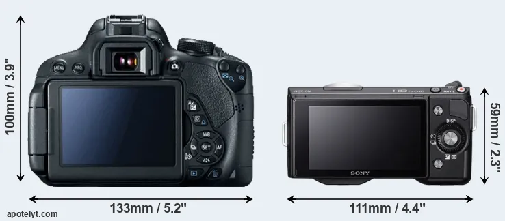 Comparison T5i or NEX-5N rear