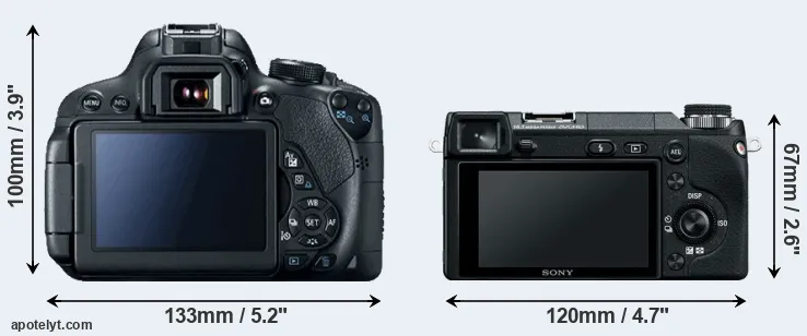 Comparison T5i or NEX-6 rear