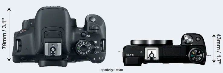 Compare T5i versus NEX-6 top