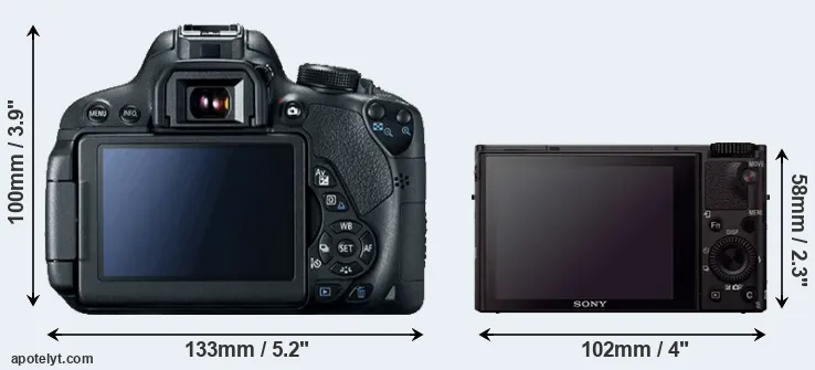 Comparison T5i or RX100 III rear