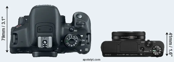 Compare T5i versus RX100 V top
