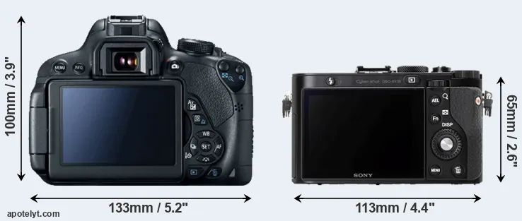 Comparison T5i or RX1R rear