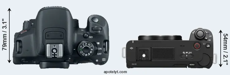 Compare T5i versus ZV-E1 top