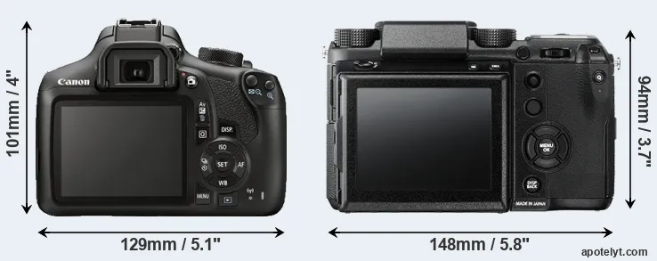 Comparison T6 or GFX 50S rear