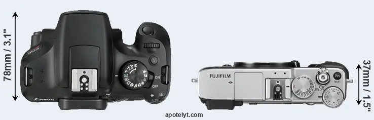 Compare T6 versus X-E2S top
