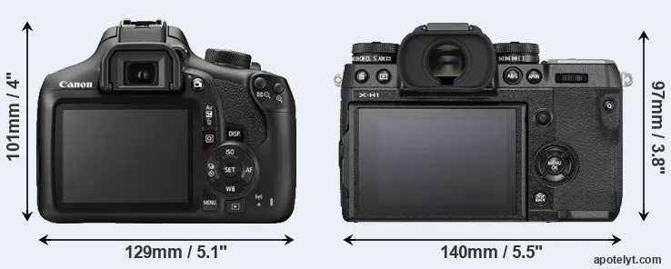 Comparison T6 or X-H1 rear