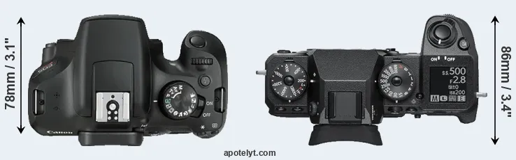 Compare T6 versus X-H1 top