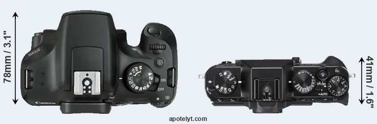 Compare T6 versus X-T20 top