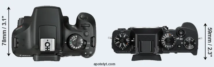 Compare T6 versus X-T3 top