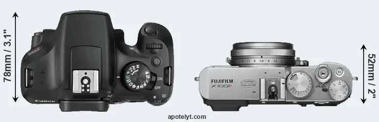 Compare T6 versus X100F top