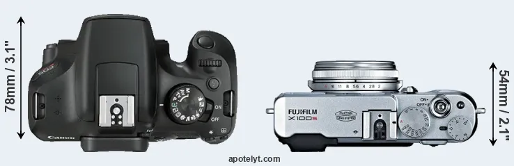 Compare T6 versus X100S top