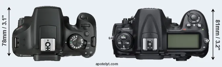 Compare T6 versus D300S top