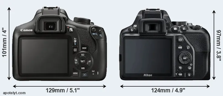 Comparison T6 or D3500 rear