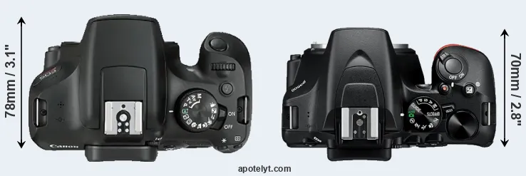 Compare T6 versus D3500 top