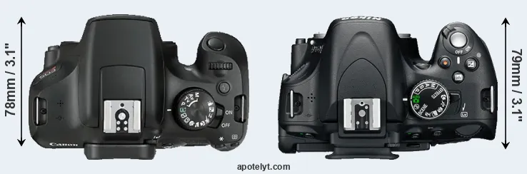 Compare T6 versus D5100 top