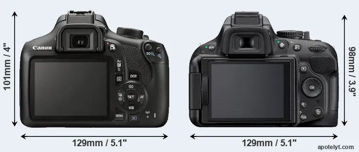 Comparison T6 or D5200 rear