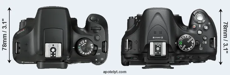 Compare T6 versus D5200 top