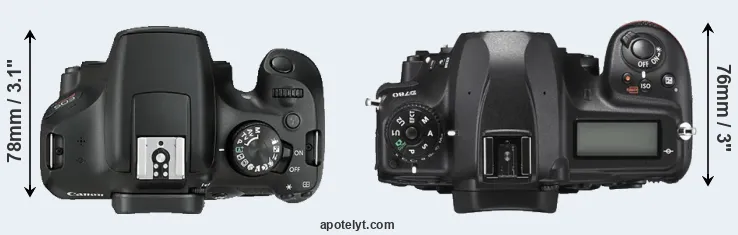 Compare T6 versus D780 top