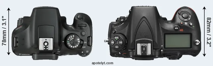 Compare T6 versus D810 top