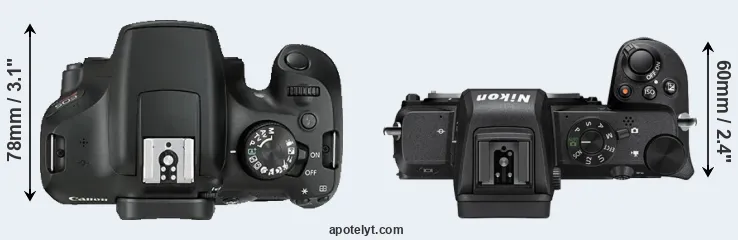 Compare T6 versus Z50 top