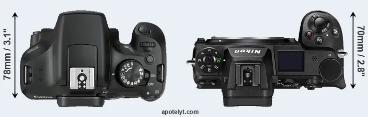 Compare T6 versus Z6 II top