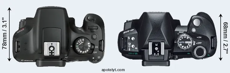 Compare T6 versus E-510 top