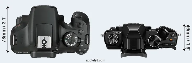 Compare T6 versus E-M10 top