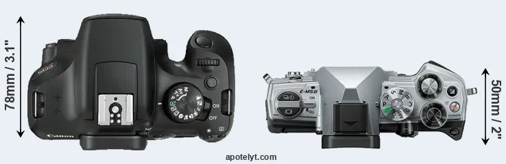 Compare T6 versus E-M5 III top