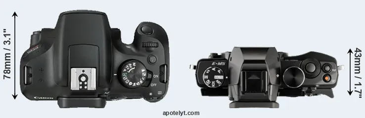 Compare T6 versus E-M5 top