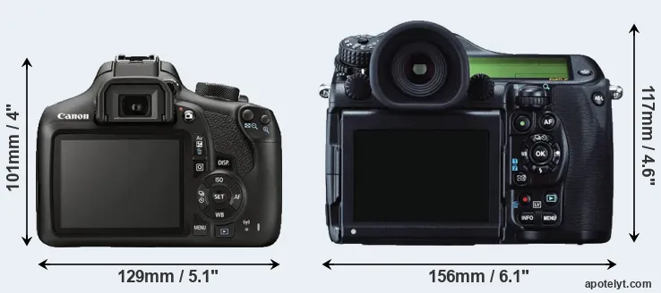 Comparison T6 or 645Z rear