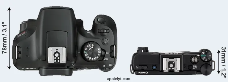 Compare T6 versus Pentax Q top