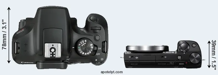 Compare T6 versus NEX-5R top