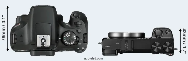 Compare T6 versus NEX-7 top