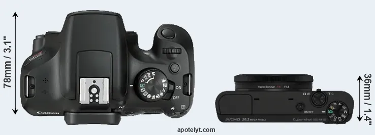 Compare T6 versus RX100 top