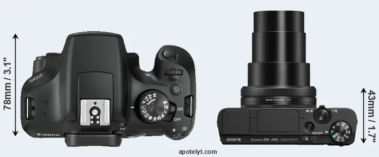 Compare T6 versus RX100 VII top