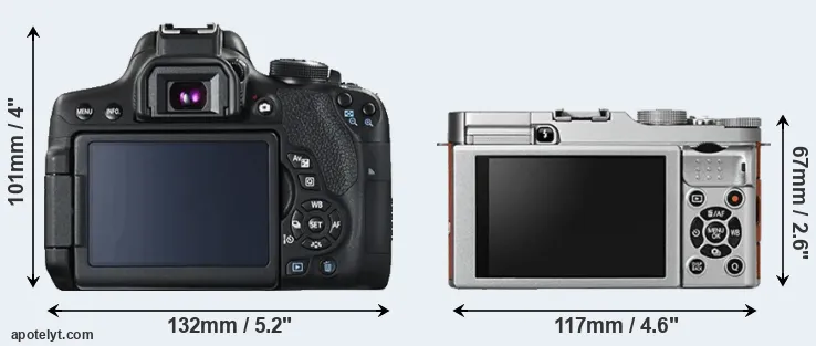 Comparison T6i or X-A2 rear