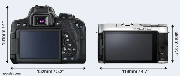 Comparison T6i or X-A7 rear