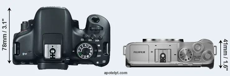 Compare T6i versus X-A7 top