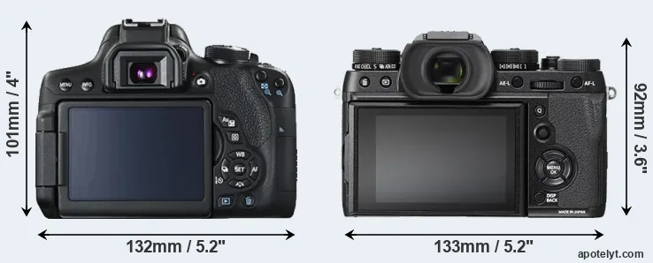 Comparison T6i or X-T2 rear
