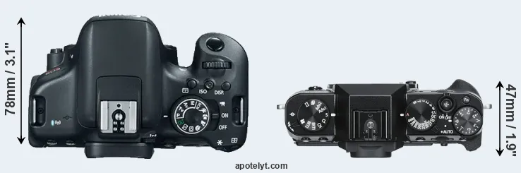 Compare T6i versus X-T30 top