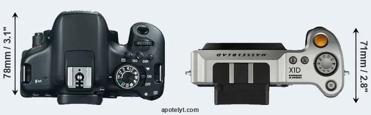 Compare T6i versus X1D top